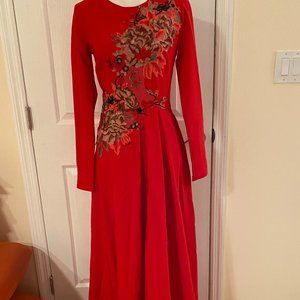 Elegant long red dress
